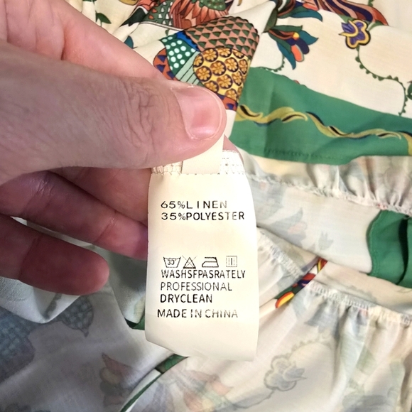 NWOT Boutique Green Print Bird Dress Womens Size Large - Picture 8 of 8